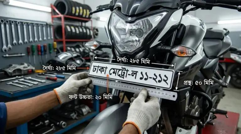 নির্দিষ্ট মাপে মোটরসাইকেলের সামনেও নম্বর প্লেট বসানোর নির্দেশ বিআরটিএর