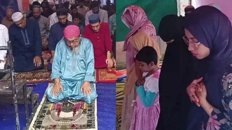 মৌলভীবাজারে সৌদি আরবের সঙ্গে মিল রেখে ঈদ উদ্‌যাপন, অংশ নিলেন অর্ধশতাধিক মুসল্লি