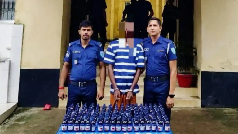 গোয়াইনঘাটে ১৭০ বোতল ভারতীয় ইস্কাফ কফ সিরাপ উদ্ধার, গ্রেপ্তার ১