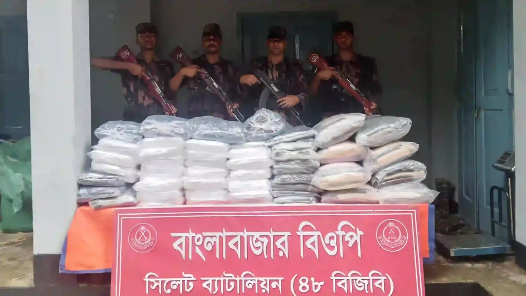 পৌনে দুই কোটি টাকার চোরাই পণ্য জব্দ করল সিলেটের ৪৮ বিজিবি